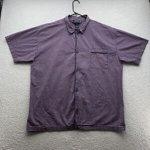 Polo Ralph‎ Lauren Shirt Mens XL Big Buttons Stretch Red Blue Plaid Dad Preppy